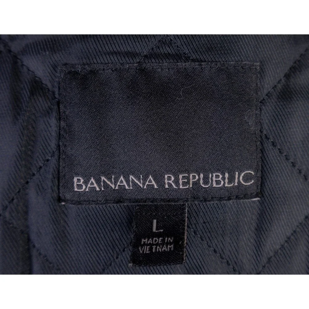 Banana Republic Coat PeaCoat Mens L Large Charcoal Gray Mario Bellucci Wool